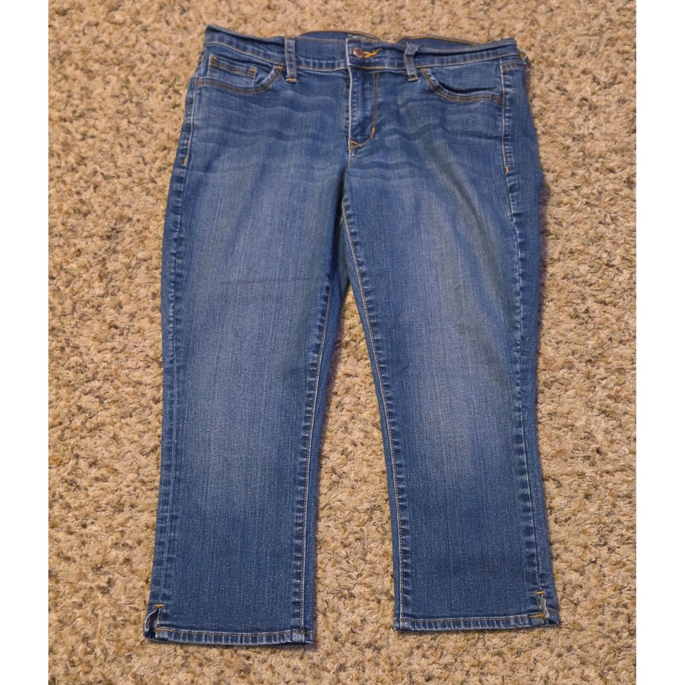 Old Navy The Flirt Mid-Rise Capri Jeans Women's 8 Regular Blue Spandex Blend